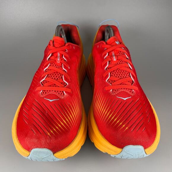 Hoka One One Rincon 3 Men\'s 9.5 Red Yellow Running Shoes Athletic Sneakers EUC main image 5